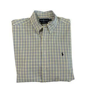 Ralph Lauren Yarmouth 100% Cotton Pinpoint Oxford Short Sleeve Size‎ 16.5 32/33